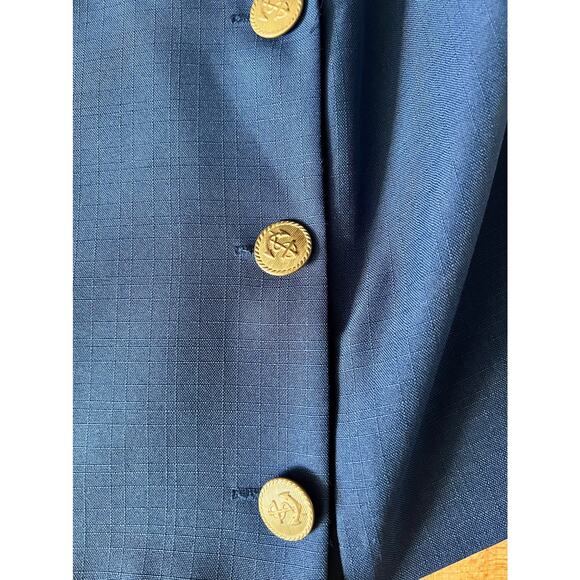 Sabino Vintage Nautical Navy and White Crop Jacket Blue - Picture 3 of 4
